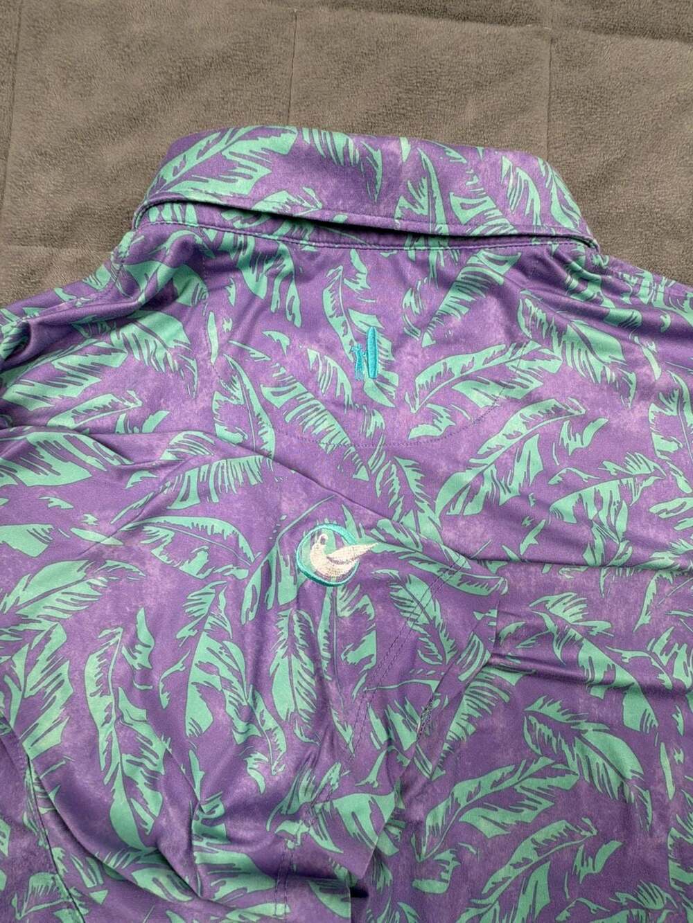 Johnnie-O Featherweight Men's Floral Short Sleeve Performance Polo Shirt Size M